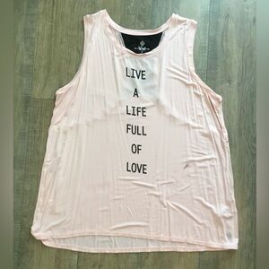 LuLaRoe Rise Light Pink Tank Top with Inspirational Message